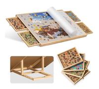 SanCallie Puzzle inclinable de 1000 pièces avec 4 tiroirs colorés et couverture, table de puzzle réglable avec chevalet/support intégré, tables portables avec rangement pour adultes, avec plateau de