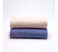 Sancarlos - Lot de 2 Serviettes de Douche Ocean Duo Beige et Bleu foncé 100% Coton 550 g/m²