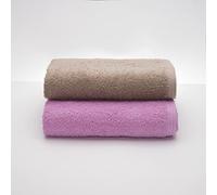 Sancarlos - Lot de 2 Serviettes Ocean Duo de Douche, Couleur Rose Chewing-Gum et Pierre, 100% Coton, 550 g/m²
