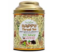 Sancha Tea Boutique Happy Throat Tea | Thé sans caféine (25 pièces) | Sachets de thé 100 % biodégradables | Sachets de thé pyramide | Thé aux herbes | Thé pour mauvaise gorge | mélangé avec de la