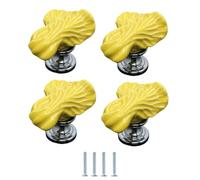 SANCHAKOU Bouton De Meuble Lot De 4 Poignées En Céramique Jaunes À Trou Unique Pour Armoire Tiroir Armoire