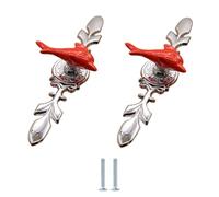 SANCHAKOU Boutons De Porte Céramique Lot De 2 Poignées En Alliage De Zinc Et Céramique Pour Armoire Tiroir Armoire Chaussures Porte Trou Unique Motif Dauphin Rouge Grand Modèle