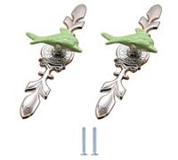 SANCHAKOU Boutons De Tiroir En Céramique Lot De 2 Boutons En Céramique Et Alliage De Zinc À Un Trou Pour Armoire À Chaussures Tiroir Porte Quincaillerie De Meubles Dauphin Vert Grand Modèle