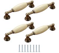SANCHAKOU Boutons De Tiroir En Céramique Lot De 4 Poignées En Céramique Bronze Vert Pour Armoire À Vin Tiroir Armoire Porte Quincaillerie Midian