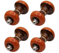 SANCHAKOU Lot De 4 Poignées De Porte Coulissante Pour Salle De Bain Cloison Douche Porte En Verre Rondes À Un Seul Trou Petits Boutons Orange Double Face