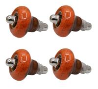 SANCHAKOU Lot De 4 Poignées De Porte Coulissante Pour Salle De Bain Porte De Douche En Verre Rondes À Un Seul Trou Petits Boutons Orange Simple Face