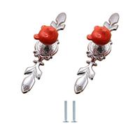 SANCHAKOU Poignées De Céramique Lot De 2 Poignées En Céramique Et Alliage De Zinc Pour Armoire Tiroir À Chaussures Porte Trou Unique Motif Panda Rouge Grand Modèle