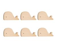 SANCHAKOU Poignées Pour Placards 6 Pièces Méduse Baleine Enfants Poignée En Bois Armoire Porte Tiroir Poignée En Bois Meubles Monotrou Poignée Baleine
