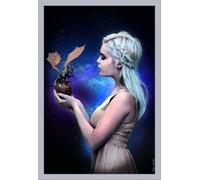 Sanches, Liliana - Poster - Dragon Queen + cadre amovible, Shinsuke® Maxi MDF argenté, vitre acrylique