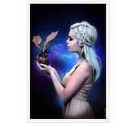 Sanches, Liliana - Poster - Dragon Queen + cadre amovible, Shinsuke® Maxi MDF blanc, vitre acrylique