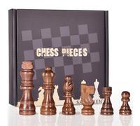 SANCHKEN 32 pièces d'échecs en bois artisanales de 7,6 cm (seulement les pièces), ensemble de jeu d'échecs Staunton avec étui, figurines du roi, accessoires pour jeu d'échecs