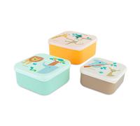 Miniland - Set de 3 Boîtes à Déjeuner Enfant, Boîtes Empilables, Lavables au Lave-Vaisselle et Sans BPA (Jungle)