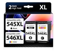 SANCTink 545 546 XL Cartouches d'encre Remplacement pour Canon 545-546 PG-545XL CL-546XL pour Pixma TS3350 MG2550 TS3150 MG2555S TS3450 MX495 TR4650 TS3355 TR4550 MG2950 (1 Couleur, 1 Noir)