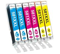 SANCTink 581 XXL CLI-581XXL Cartouche Encre Remplacement pour Canon Cartouche 581 580xxl pour Canon TS6150 TS6250 TS8150 TS8151 TS8250 TS8350 TS6151 TS6350 TS705 TS6251 TS9150 TR7550,6Pack