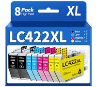 SANCTink LC422XL Cartouches d’Encre Compatibles avec Brother LC422 XL | Pack de 8 Grande Capacité, avec Brother LC422XL pour Brother MFC-J5340DW MFC-J5345DW MFC-J5740DW MFC-J6540DW MFC-J6940DW
