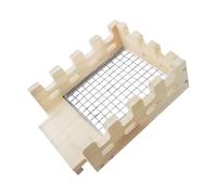 Sanctuaire articulé en bois, cachette de lapin en bois, habitat de 22 x 16,5 x 8,9 cm avec design multi-entrées, centre d'activités, bois tendre non traité avec texture sûre à mâcher, accessoire