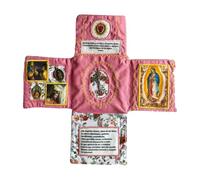 Sanctuaire Catholique Cousu Main, Sanctuaire de Poche Srtisanal, Courtepointe de Prière avec Croix à l'Intérieur, Croix en Argent et œuvres d'Art Sacrées, Bijou de Dévotion Fait Main, Autel Personnel