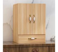 Sanctuaire d'autel bouddhiste en bois avec tiroir - Statue de Bouddha Guan Gong Dieu de la richesse avec piédestal, table d'offrande chinoise pour la méditation, l'encens et l'hommage