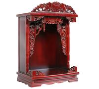 Sanctuaire d'autel de Bouddha en bois sculpté à la main pour temple de la maison, culte shinto et bouddhiste, autel ancestral pour affichage d'art religieux hindou/bouddhiste