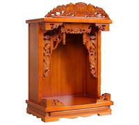 Sanctuaire d'autel en bois pour la méditation, temple de la maison de Bouddha sculpté, autel ancestral bouddhiste shinto pour culte hindou/bouddhiste et affichage d'art religieux