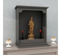 Sanctuaire de Bouddha en bois pour la méditation et l'affichage Fengshui, idéal pour la décoration de temple et la vitrine de statue
