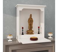 Sanctuaire de Bouddha en bois pour la méditation et l'affichage Fengshui, idéal pour la décoration de temple et la vitrine de statue