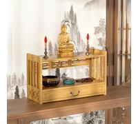 Sanctuaire de méditation bouddhiste avec statue de Bouddha - Offre de prière spirituelle pour saints et ancêtres, design grec et catholique, 52 x 25 x 28 cm, couleur primaire