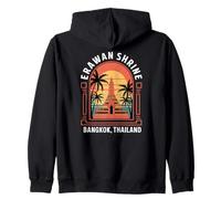 Sanctuaire d'Erawan Bangkok Thaïlande, palmier et coucher de soleil Sweat à Capuche