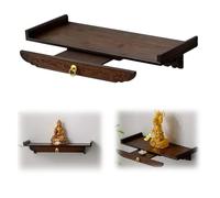 Sanctuaire - Table d'autel bouddhiste murale avec étagères rétractables - Capacité de charge de 50 kg - Pour la méditation et la méditation