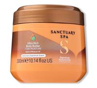 Sanctuary Spa Beurre corporel au beurre de karité et au beurre de cacao, sans huile minérale, sans cruauté envers les animaux et végétalien pour femme, 300 g