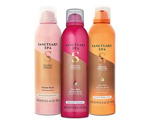 Sanctuary Spa Shower Burst Trio | Signature | Ruby Oud | Ensemble douche douche Lily and Rose | 3 x 200 ml | Sans huile minérale, sans cruauté envers les animaux et végétalien
