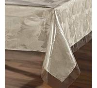 sancua Nappe rectangulaire en Plastique Transparent 100% imperméable, Protection de Table rectangulaire en Vinyle PVC, résistante aux déversements d'huile, Facile à Nettoyer, pour Table à Manger,