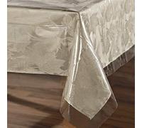 sancua Nappe rectangulaire en plastique transparent 100 % imperméable, protection de table rectangulaire en vinyle PVC, résistante aux déversements d'huile facile à nettoyer, pour tables à manger