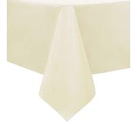 sancua Nappe rectangulaire en PVC 100% imperméable, résistante à l'huile et aux déversements, Facile à Nettoyer, pour Table à Manger, buffets et Camping, Beige, 137 x 137 cm