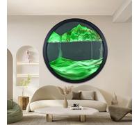 Sand Art, Mouvement Liquide, Rotation à 360 °, Mur Mural, Art De Sable, Image De Sable Dynamique, Art De Sable en Mouvement, Verre Rond, 3D, Paysage De Sable des Profondeurs Marin, R, 17.3IN