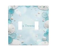 Sand Dollar Plaque de protection pour interrupteur double interrupteur mural en plastique de taille standard pour nouvel appartement, maison, chambre à coucher, bureau