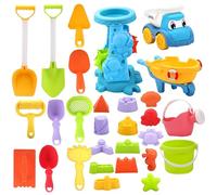 Sand Play Set, 30 Piece Beach Kit, 13.78x7.48x9.05 Inches Portable Tools with Sturdy Build, Fun Exploration Toys, Classic Style Outdoor Activity Gear, Creative Digging Set for Pool and Summer Vacation