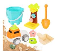 Sand Toys Set, 7-Piece Cartoon Digger Games, Outdoor Fun Play , Durable Colorful Tools with Shovel and Bucket, Beach Pool Water Toys, Family Summer Vacation Activity Set