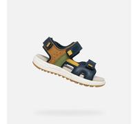Geox J Sandal Alben Boy A, Navy Ochre, 37 EU