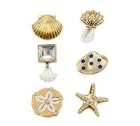 Sandal Charm 6 Pieces Gold 1.18in Starfish Shoe Decoration