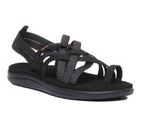 Sandale à lanières pour femmes TEVA Voya Strappy - Noir Blanc - Semelle Mush - Confortable et végétalienne 39