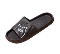 Sandale a Talon Homme Sandales Homme a Scratch Mode Dessin Animé Chat Impression Fond Plat Antidérapant Résistance Usure Confortable Mule Orthopédique Élastique Intérieur