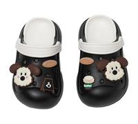 Sandale Bebe Garcon Chaussures - d'été pour Enfants Nouvelles d'extérieur en EVA Pantoufles Mignonnes à Bout de Dessin animé pour bébés garçons et Filles (Black 36=21cm=34-35码)
