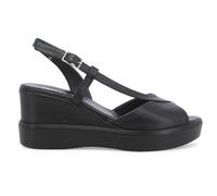 Sandale compensée Confortable pour Femme en Cuir Noir r80547q 37
