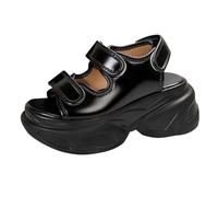 Sandale Compensee Femme Eté Mules Et Sabots Commerce extérieur Escarpins grandes tailles Pantoufles tendance printemps-été Nouveaux modèles de pantoufles Sandales Femme Compensé Mules (Black 41)