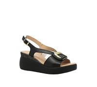 Sandale Confortable pour Femme en Cuir Noir 019272 36