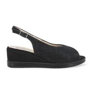 Sandale Confortable pour Femme en Tissu Noir r80335z 36