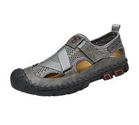 Sandale De RandonnéE Homme,Nouvelles Sandales D'éTé Pour Hommes Respirant éDition CoréEnne Sans Lacet Chaussures En Cuir De Plage En Peau De Vache