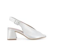 Sandale en Cuir laminé Platine avec Talon Bloc n622q 36