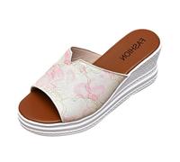 Sandale Femme Confortable Bout Fermé, Chaussures Sandales Orthopedique Nu Pieds Larges Pied Mode Compensées Été Printemps À Sandalette Soutien Voute Plantaire, Sandales Femme Été Compensées Liège